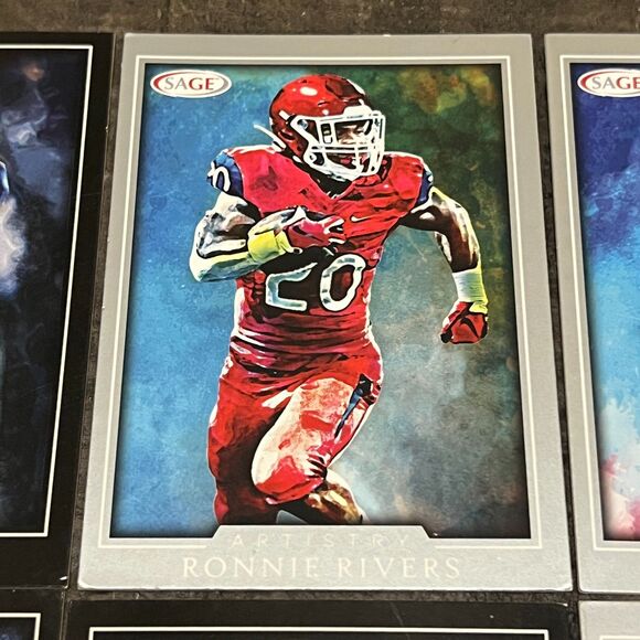 2022 SAGE Artistry Lot of 8 Cards - Burks, Price, Bell, Rivers, Haskins, Ibrahim - Picture 7 of 9